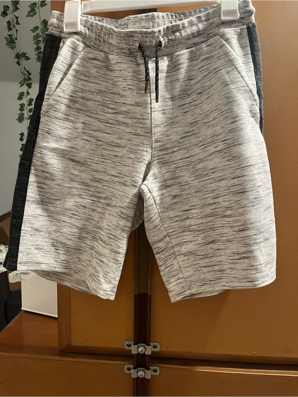 urban pipeline Gray Marled Athletic Drawstring Shorts with Black Side Panels